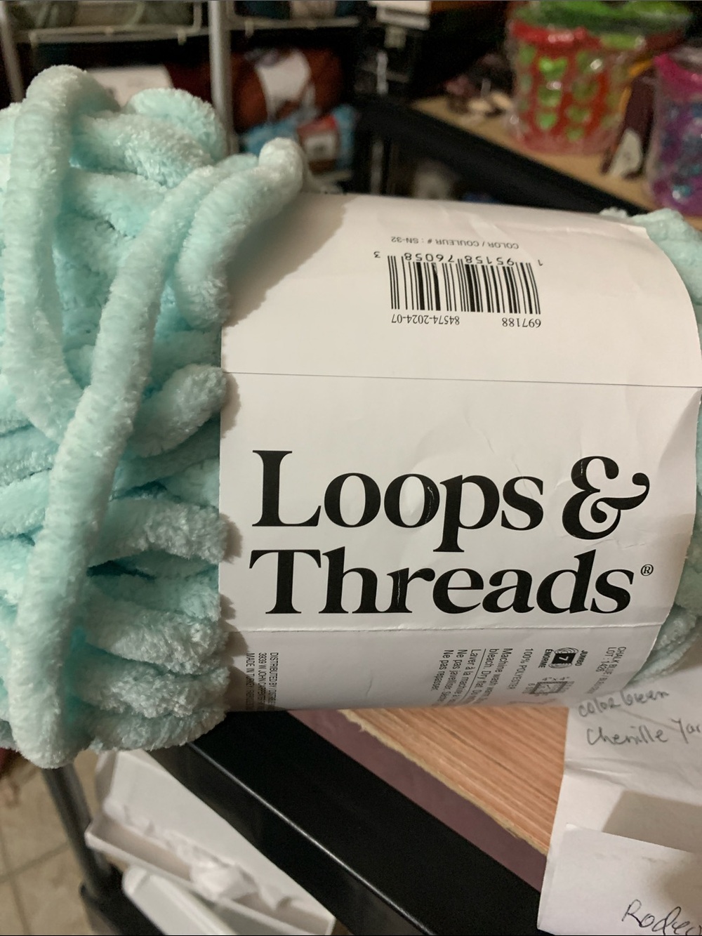 Loops & Threads Plush Chenille Yarn - Mint Green